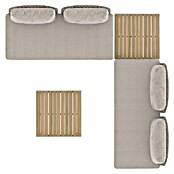 Sunfun Solo Conjunto de muebles sofá + mesa de centro (4 pzs., Gris claro) | BAUHAUS