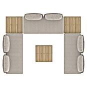 Sunfun Solo Conjunto de muebles sofá + mesa de centro (6 pzs., Gris claro) | BAUHAUS