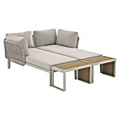 Sunfun Solo Conjunto de muebles chaise lounge + mesa auxiliar (4 pzs., Gris claro) | BAUHAUS