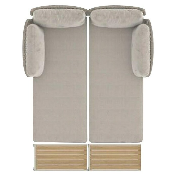 Sunfun Solo Conjunto de muebles chaise lounge + mesa auxiliar (4 pzs., Gris claro) | BAUHAUS