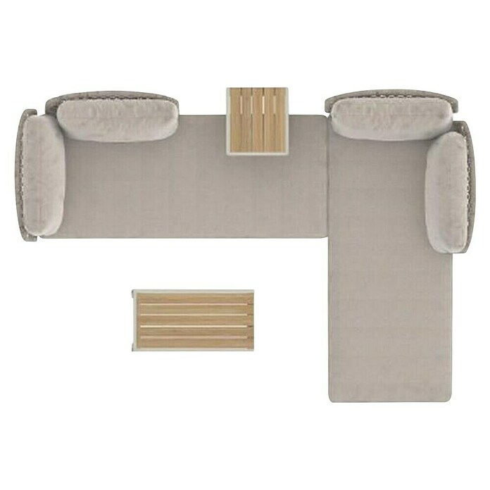 Sunfun Solo Conjunto de muebles chaise lounge + mesa auxiliar (4 pzs., Gris claro) | BAUHAUS