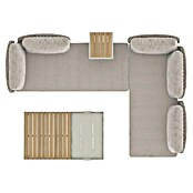 Sunfun Solo Conjunto de muebles chaise lounge + mesa + mesa auxiliar (4 pzs., Gris claro) | BAUHAUS
