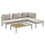 Sunfun Solo Conjunto de muebles chaise lounge + sofá + mesa (3 pzs., Gris claro) | BAUHAUS