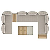 Sunfun Solo Conjunto de muebles chaise lounge + sofá + mesa + mesa auxiliar (3 pzs., Gris claro) | BAUHAUS