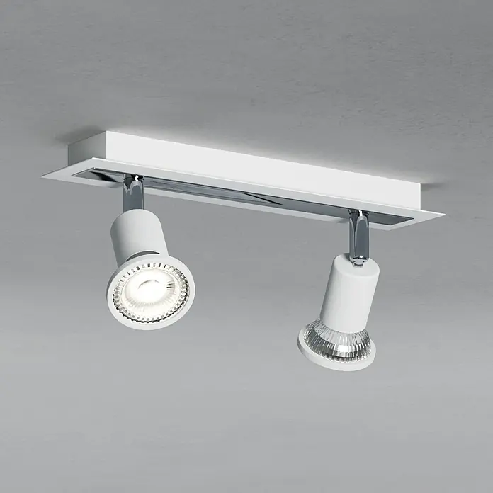 Eglo Sarria Wandstrahler SARRIA - 9 W, Weiß/Chrom, GU10, 2 Stk. - Deckeneinbaustrahler mit zwei Leuchten in Weiß und Chrom. Ideal für eine moderne Beleuchtung im Innenbereich.