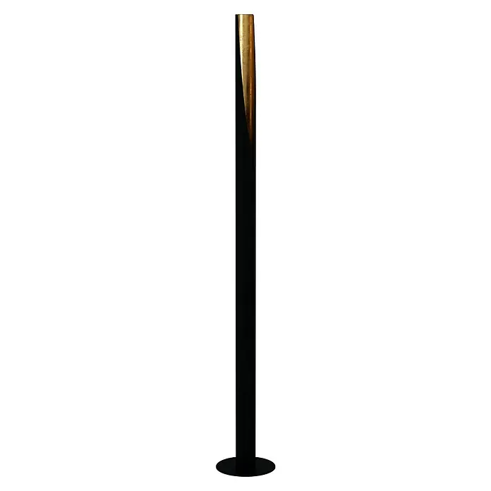 Eglo Barbotto LED-Stehleuchte - Höhe: 137 cm, Gold, Schwarz - Elegante Stehleuchte mit einem schlanken, schwarzen Ständer und einem goldenen, kegelförmigen Lampenschirm für stilvolle Beleuchtung.