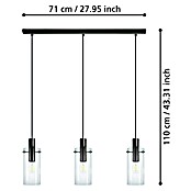 Eglo Lámpara colgante (3 × 60 W, Negro, Altura: 110 cm)