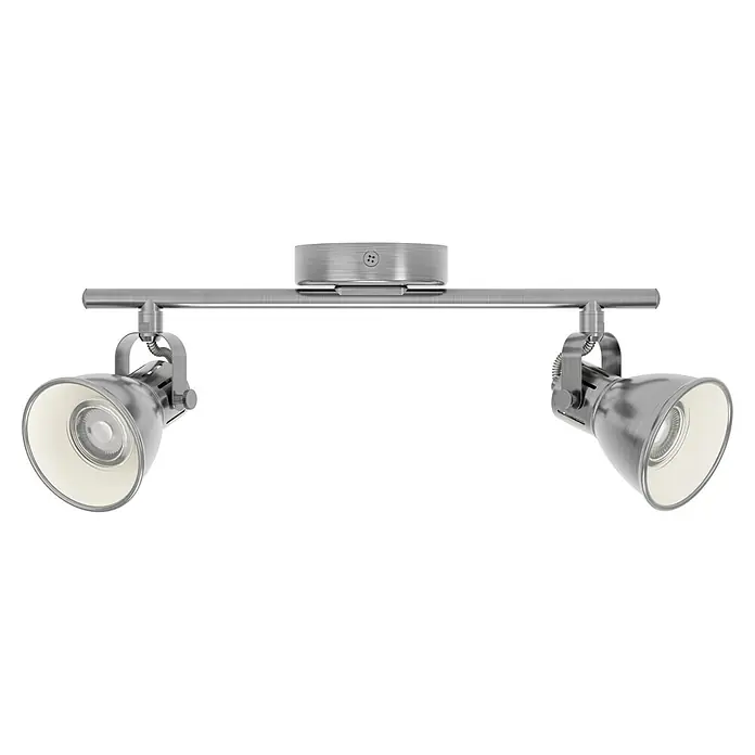 Eglo LED-Deckenstrahler Seras - 6,6 W, Nickel matt, Warmweiß - Silberne Deckenleuchte mit zwei Strahlern, ideal für zielgerichtete Beleuchtung und modernes Design. Die Lampen sind individuell verstellbar.