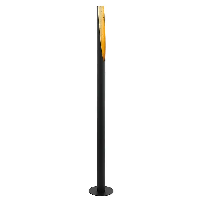 Eglo Barbotto LED-Stehleuchte - Höhe: 137 cm, Gold, Schwarz - Schlichte, moderne Stehleuchte mit einer schlanken, schwarzen Säule und einem goldenen Akzent für stilvolle Beleuchtung im Raum.