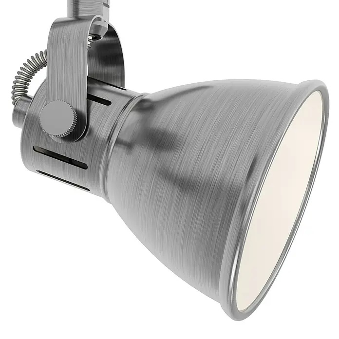 Eglo LED-Deckenstrahler Seras - 6,6 W, Nickel matt, Warmweiß - Nahaufnahme eines eleganten silbernen Strahlers mit strukturiertem Metallgehäuse, ideal für moderne Beleuchtungskonzepte.
