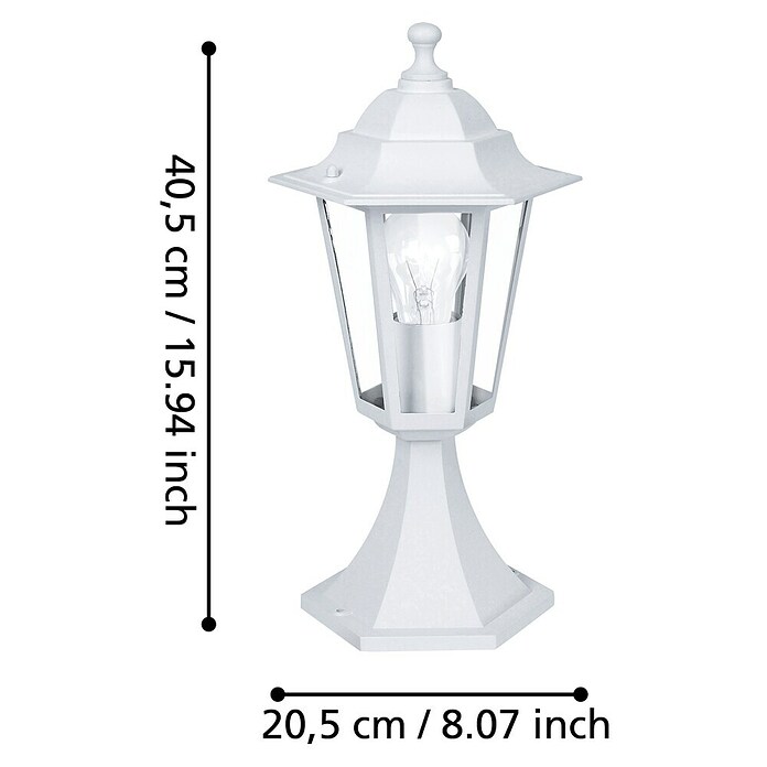 Eglo Außenleuchte Laterna 5 (60 W, Weiß, Ø x H: 19,5 x 38,5 cm)