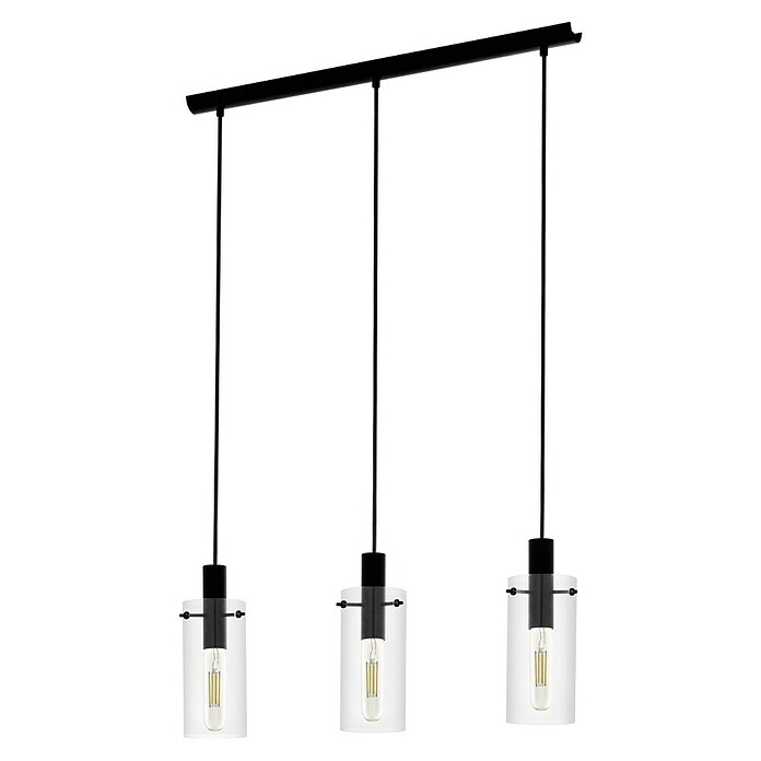 Eglo Lámpara colgante (3 × 60 W, Negro, Altura: 110 cm)