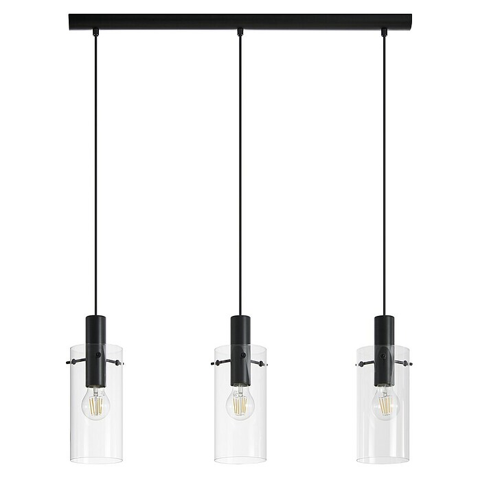 Eglo Lámpara colgante (3 × 60 W, Negro, Altura: 110 cm)