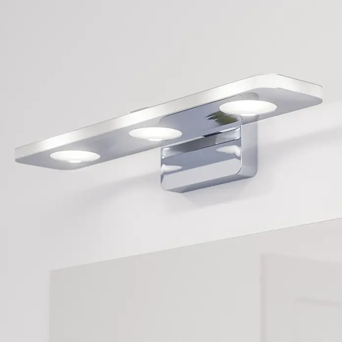Eglo LED-Spiegelleuchte Cabus - 13,5 W, L x B x H: 45 x 11,5 x 4,5 cm, Chrom, Warmweiß - Moderne Badezimmerleuchte mit drei Lichtpunkten, die ein helles und gleichmäßiges Licht über dem Spiegel erzeugt. Ideal für stilvolle Badezimmer.