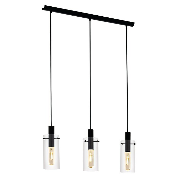 Eglo Lámpara colgante (3 × 60 W, Negro, Altura: 110 cm)