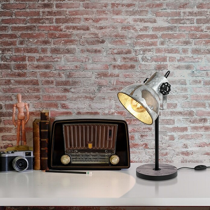 Eglo Barnstaple Tischleuchte (40 W, Braun-Patina, Höhe: 40 cm)