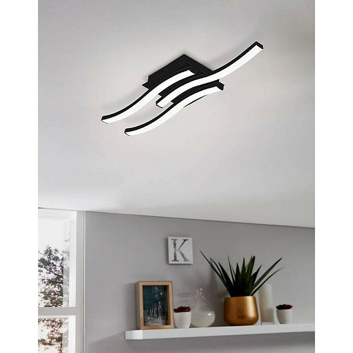 Eglo Plafón LED Cabezas-E (12 W, L x An x Al: 43,5 x 11 x 7,5 cm, Negro, Blanco neutro) | BAUHAUS