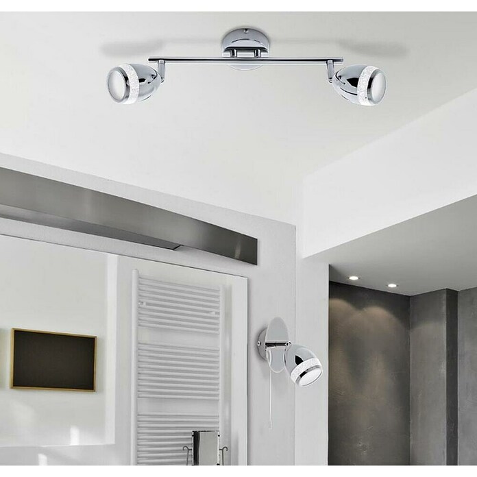 Brilo Regleta LED (4 W, Cromo, An x Al: 8 x 12,3 cm, Color de luz: Blanco neutro)