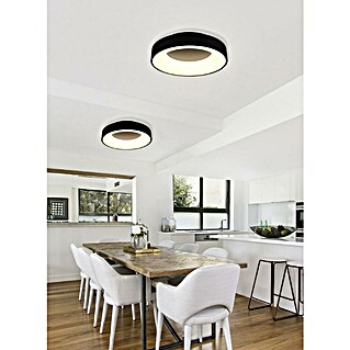 Reality Leuchten LED okrogla stropna svetilka Girona (27 W, Ø x V: 45 x 11 cm, Črna, Toplo bela)