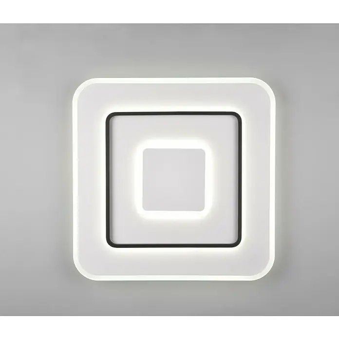 Reality Leuchten Plafón LED Jora - 55 W, L x An x Al: 60 x 60 x 6 cm, Blanco, Blanco cálido - Moderno panel de techo LED con diseño cuadrado y estética minimalista, perfecto para interiores contemporáneos.