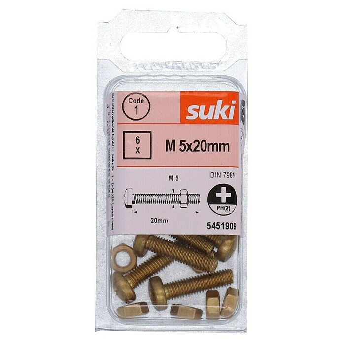 Stabilit Zylinderschraube MS (M5, Länge: 20 mm, 6 Stk., Messing)
