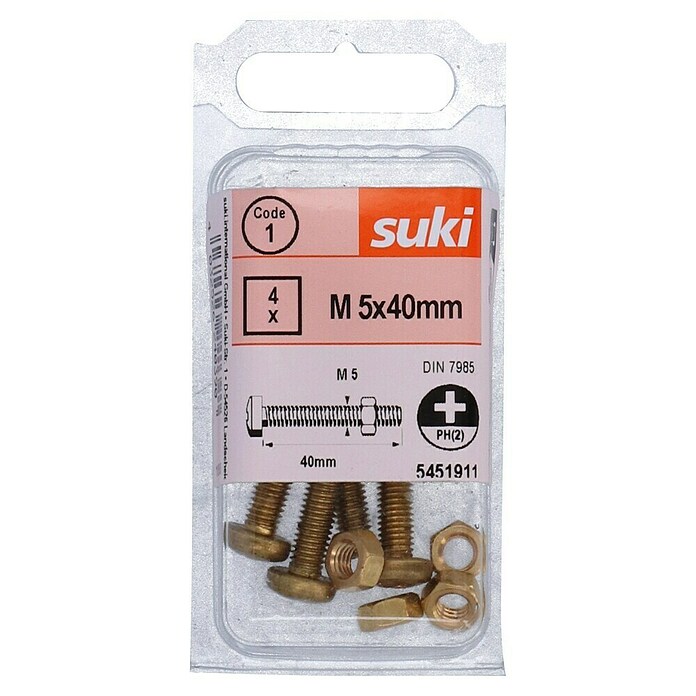 Stabilit Zylinderschraube MS (M5, Länge: 40 mm, 4 Stk., Messing)