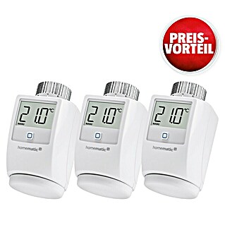 Homematic IP Heizkörper-Thermostat HmIP-eTRV-2 (Ventilanschluss: M30 x 1,5 mm, Batteriebetrieben, 97 x 58 x 71 mm, Weiß, 3 Stk.)