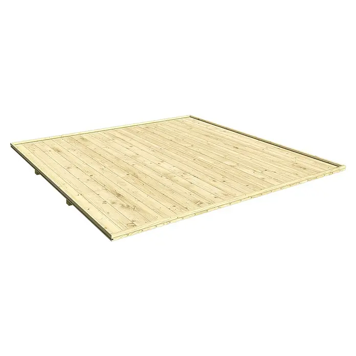 Gartenhaus-Fußboden - Passend für: Weka Gartenhäuser Batu Stella und Nika 1,5 - Helle Holzgrundplatte mit parallelen Brettern, geeignet für Schuppen oder Gartenstrukturen.