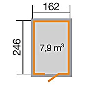 Weka Gartenhaus (Rot, 3,99 m², Einzeltür)