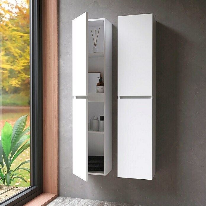 Armario colgante de baño Inter (An x Pr x Al: 30 x 24,6 x 140 cm, Blanco) | BAUHAUS