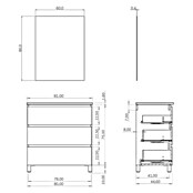 Conjunto de mueble de baño Inter (Ancho: 80 cm, Blanco, Mate, 4 pzs.) | BAUHAUS