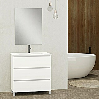 Conjunto de mueble de baño Inter (80 cm, Blanco)