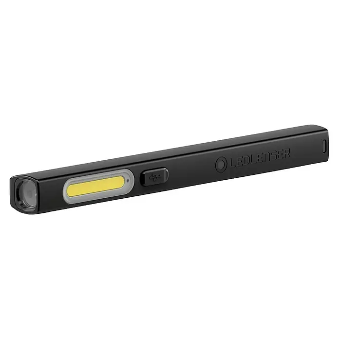 Ledlenser LED-Arbeitsleuchte Stiftleuchte W2R Work - 160 lm, Lichtfarbe: Kaltweiß, IP54 - Schwarze Ledlenser Arbeitsleuchte mit Front-LED und seitlichem COB-Licht, USB-C aufladbar.
