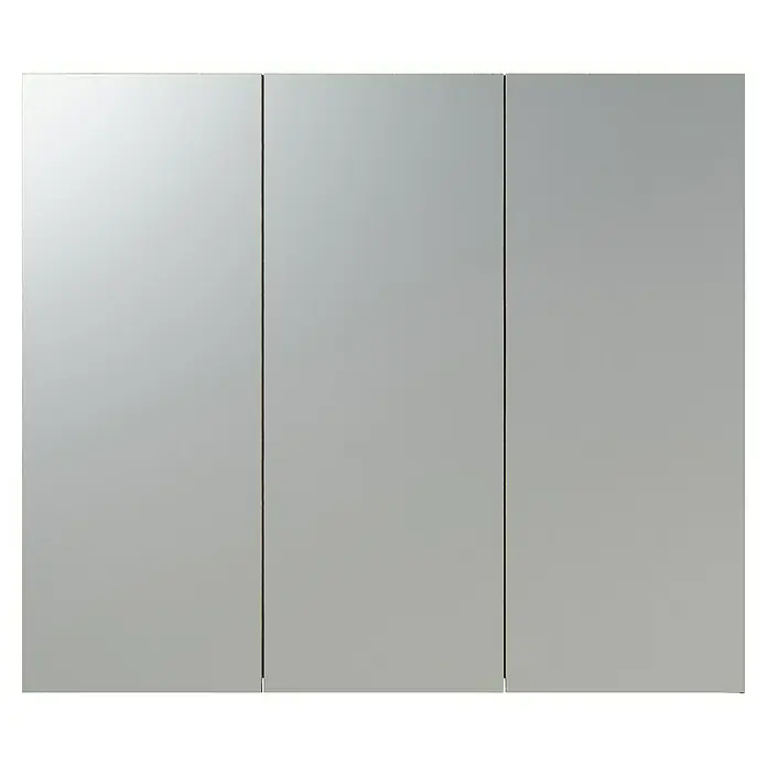 Trendteam Niklas Spiegelschrank - B x H: 80 x 67 cm, Evoke Eiche - Drei Spiegeltüren für einen Schrank in Hellgrau.