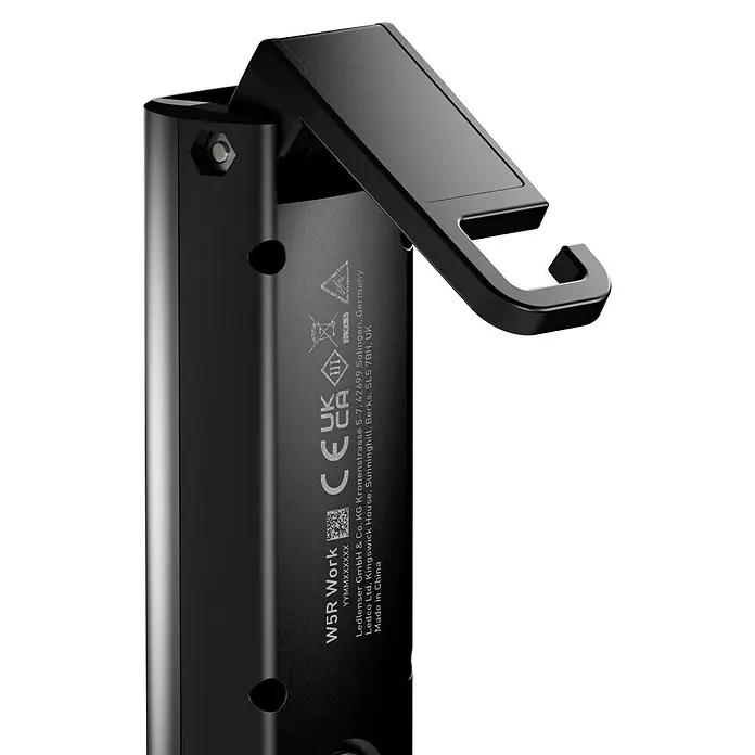 Ledlenser LED-Arbeitsleuchte W5R Work - 600 lm, Lichtfarbe: Kaltweiß, IP54 - Schwarze LED-Arbeitsleuchte mit flexiblem Haken.