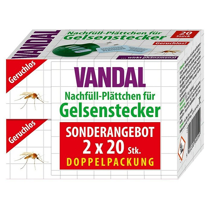 Vandal Gelsenstecker Nachfüllplättchen (40 Stk., Schutz gegen: Mücken) | BAUHAUS