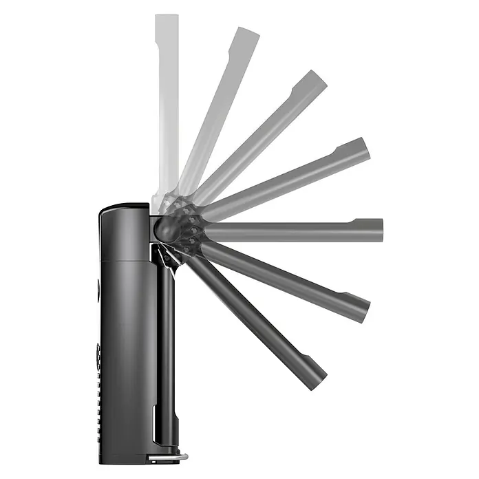 Ledlenser LED-Arbeitsleuchte W6R Work - 500 lm - 600 lm, Lichtfarbe: Kaltweiß, IP54 - Dunkelgraues Multitool mit ausfächernden ausziehbaren Armen, das seine verstellbaren Positionen illustriert.