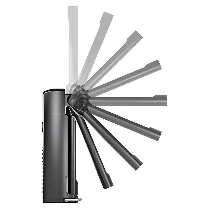 Ledlenser LED-Arbeitsleuchte W7R Work - 600 lm, Lichtfarbe: Kaltweiß, IP54 - Schwarzes Gerät mit einem eleganten, mehrfach verstellbaren Arm, der sein flexibles Design zeigt.