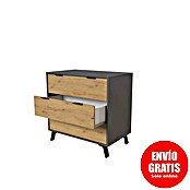Meka Block Cómoda K-629 (L x An x Al: 48 x 80 x 78,2 cm, Gris París/Roble Albar, Número de cajones: 3 ud.) | BAUHAUS