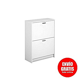 Meka Block Zapatero K-302 (L x An x Al: 25 x 60 x 81,6 cm, Blanco, Número de compartimentos: 2 ud.)