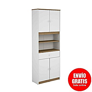 Meka Block Aparador buffet K-1100 (L x An x Al: 29,2 x 67,2 x 180 cm, Blanco/Roble Albar)