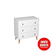 Meka Block Cómoda K-690 (L x An x Al: 48 x 80 x 83,5 cm, Blanco poro, Número de cajones: 3 ud.) | BAUHAUS