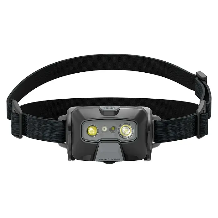 Ledlenser Stirnlampe HF6R Core - 800 lm, IP68 - Schwarz-graue Stirnlampe mit zwei Hauptlichtern und verstellbarem Elastikband.