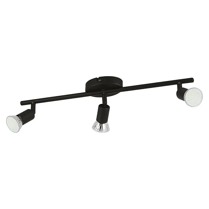 Eglo LED-Deckenstrahler BUZZ-LED - 9 W, Schwarz, 3 Stk. - Drei-flammige, schwarze LED-Deckenleuchte mit verstellbaren Spots für eine individuelle Beleuchtung in jedem Raum.