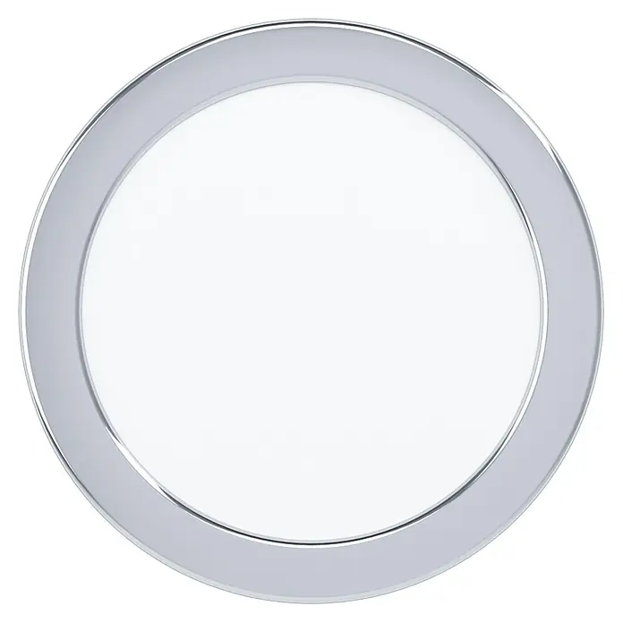 Eglo Fueva 5 LED-Einbauspot - 10,5 W, Warmweiß, Chrom, Ø x H: 16,6 x 2,6 cm, IP44 - Runde LED-Deckenleuchte mit silbernem Rahmen für eine elegante und moderne Beleuchtung in Ihrem Zuhause.