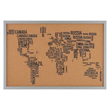 Corcho para notas con marco Mapa mundi