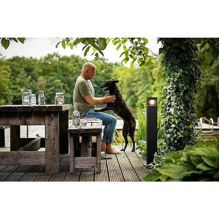 Philips Baliza exterior LED Parterre 77  (Negro, Altura: 77 cm, IP44)