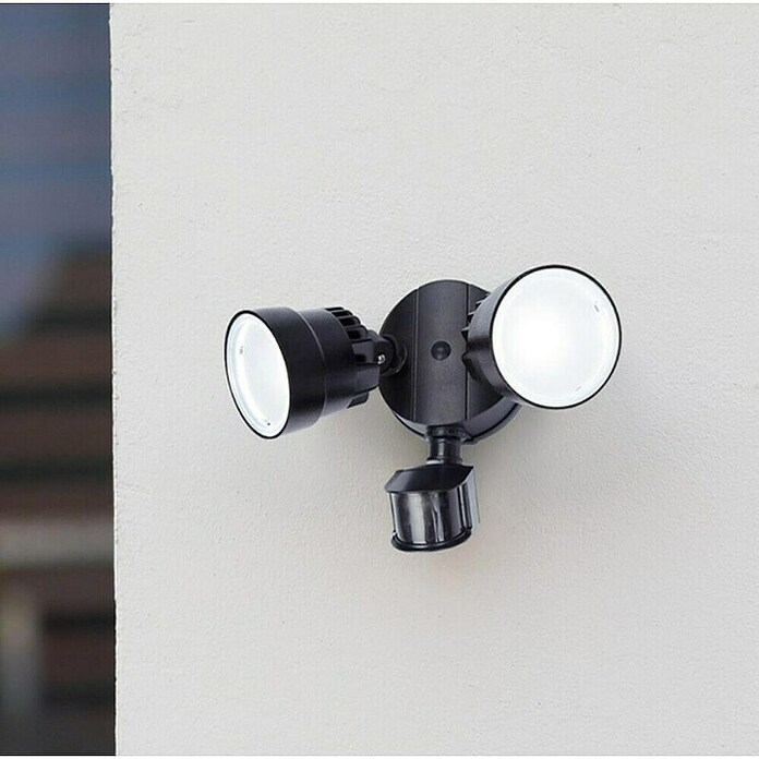 Lutec Aplique exterior con sensor LED Shrimp (2 luces, 15 W, Color de luz: Blanco frío)