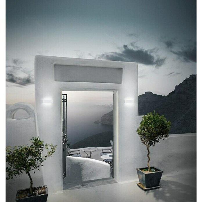 Forlight Aplique exterior LED Ara (2 luces, 7,2 W, Color de luz: Blanco cálido, IP65, Blanco)