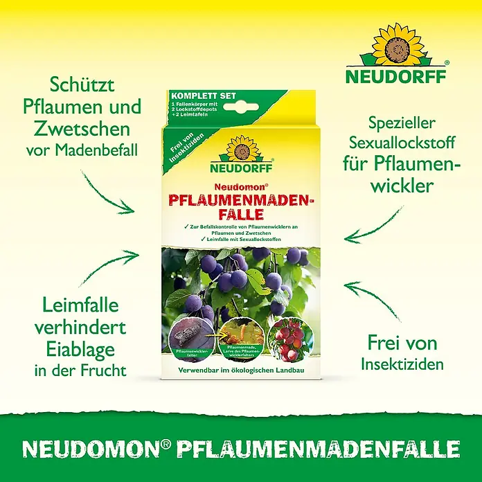 Neudorff Neudomon Pflaumenmaden-Falle - Wirkungsdauer: 6 Wochen, 1 Stk. - Neudorff Neudomon Pflaumenmadenfalle: Schützt Pflaumen und Zwetschgen vor Madenbefall mit Sexuallockstoffen, Insektizidfrei.